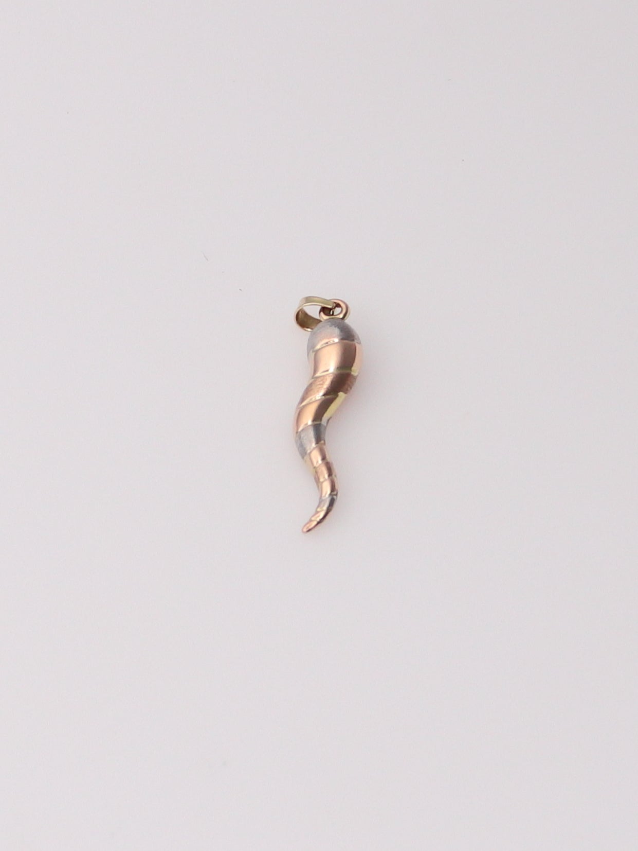 14K Tri-Tone Italian Horn Pendant