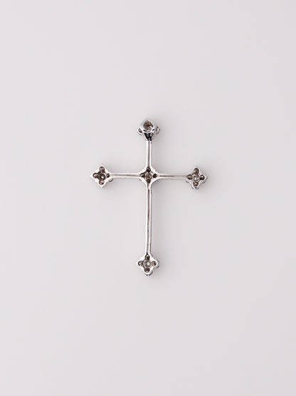 18K White Gold Chocolate and White Diamond Cross