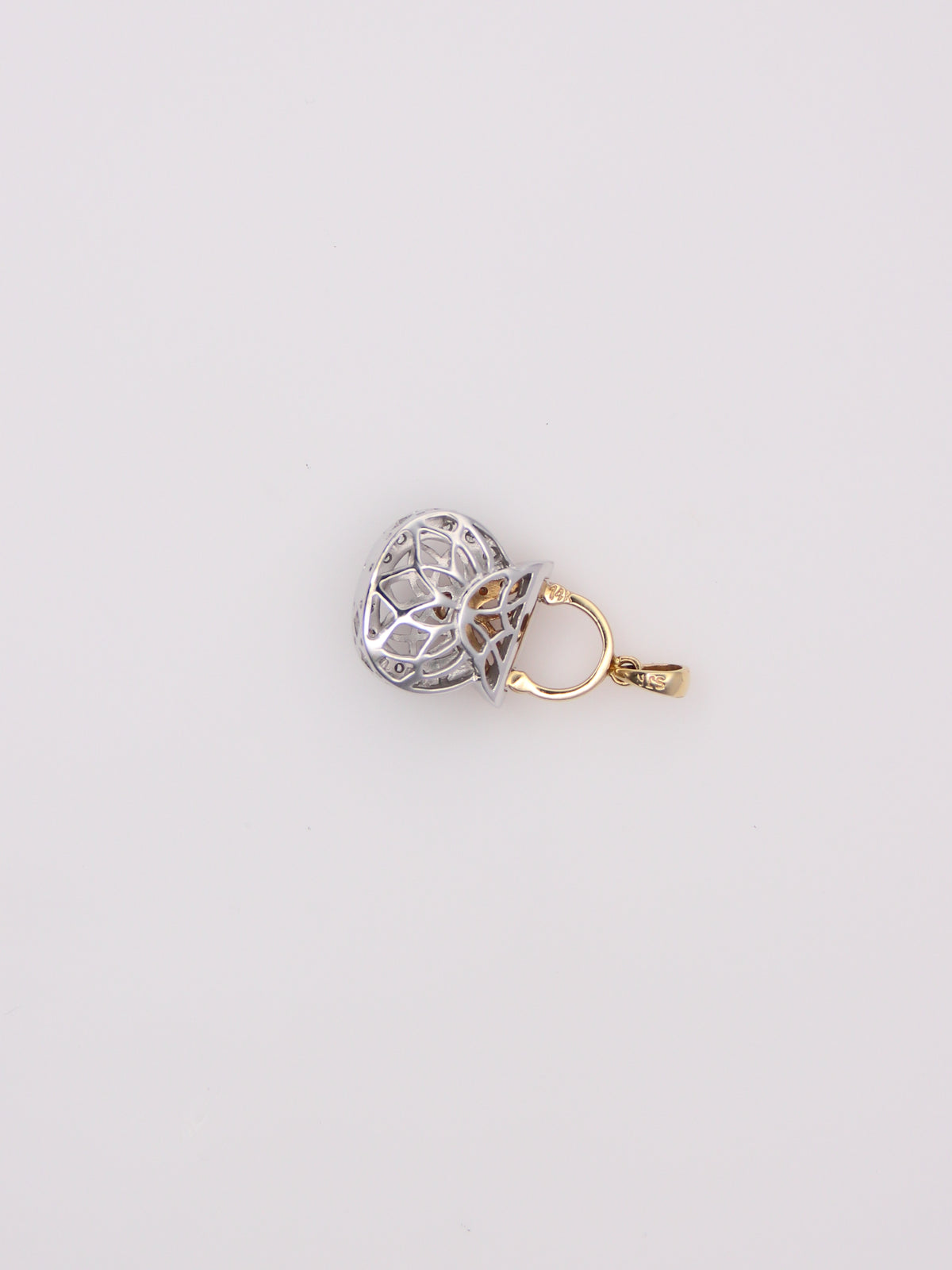14K Two-Tone Diamond Purse Pendant