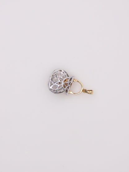 14K Two-Tone Diamond Purse Pendant