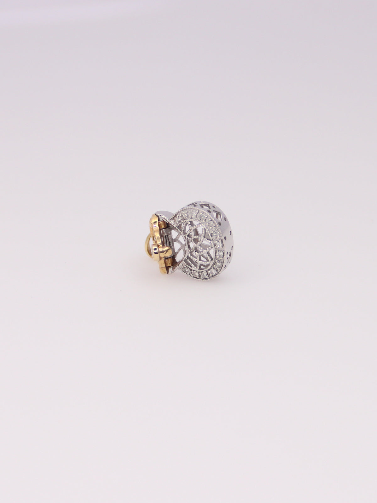 14K Two-Tone Diamond Purse Pendant