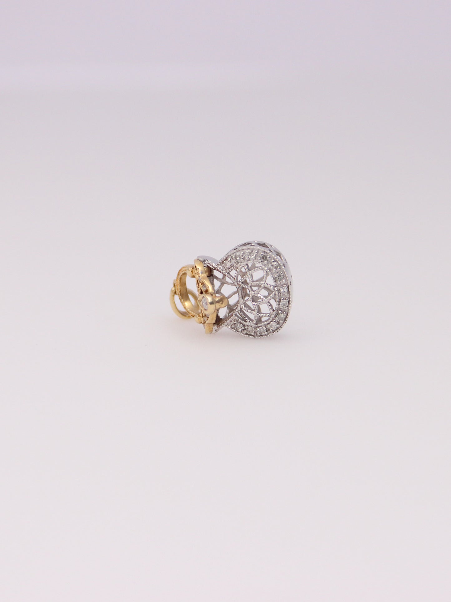 14K Two-Tone Diamond Purse Pendant