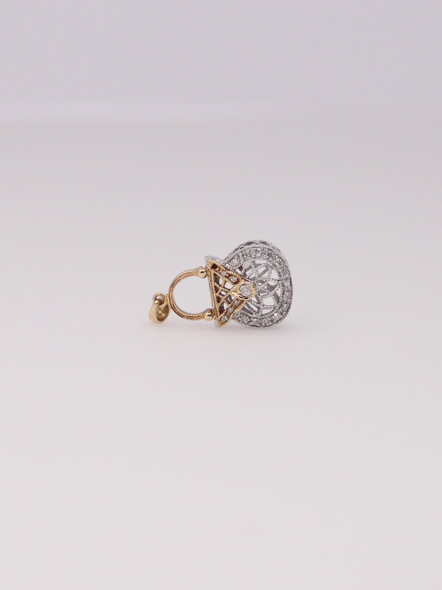 14K Two-Tone Diamond Purse Pendant