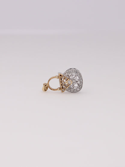 14K Two-Tone Diamond Purse Pendant