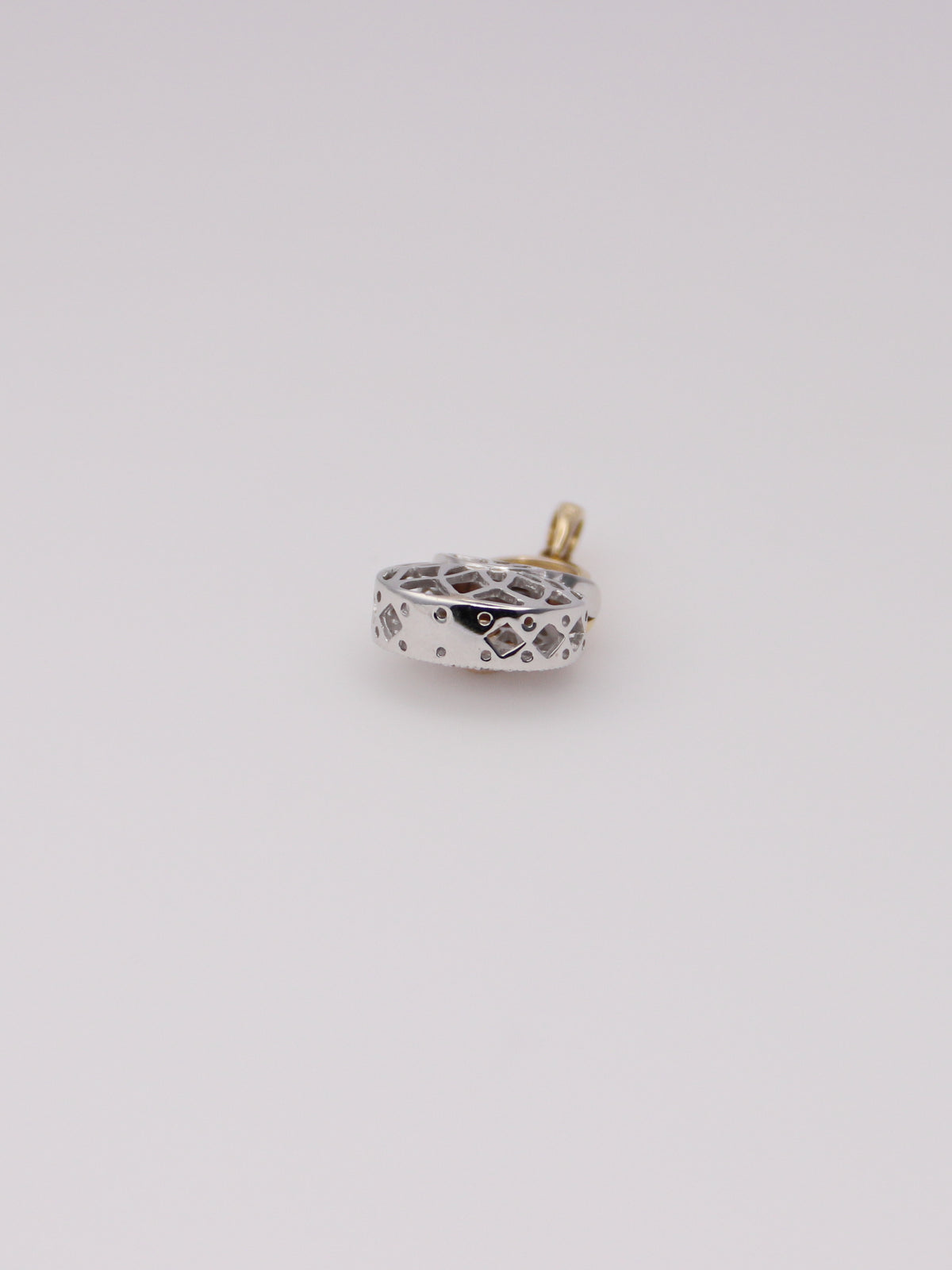 14K Two-Tone Diamond Purse Pendant