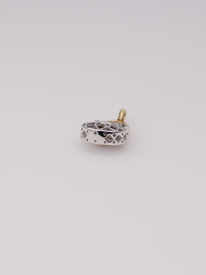 14K Two-Tone Diamond Purse Pendant