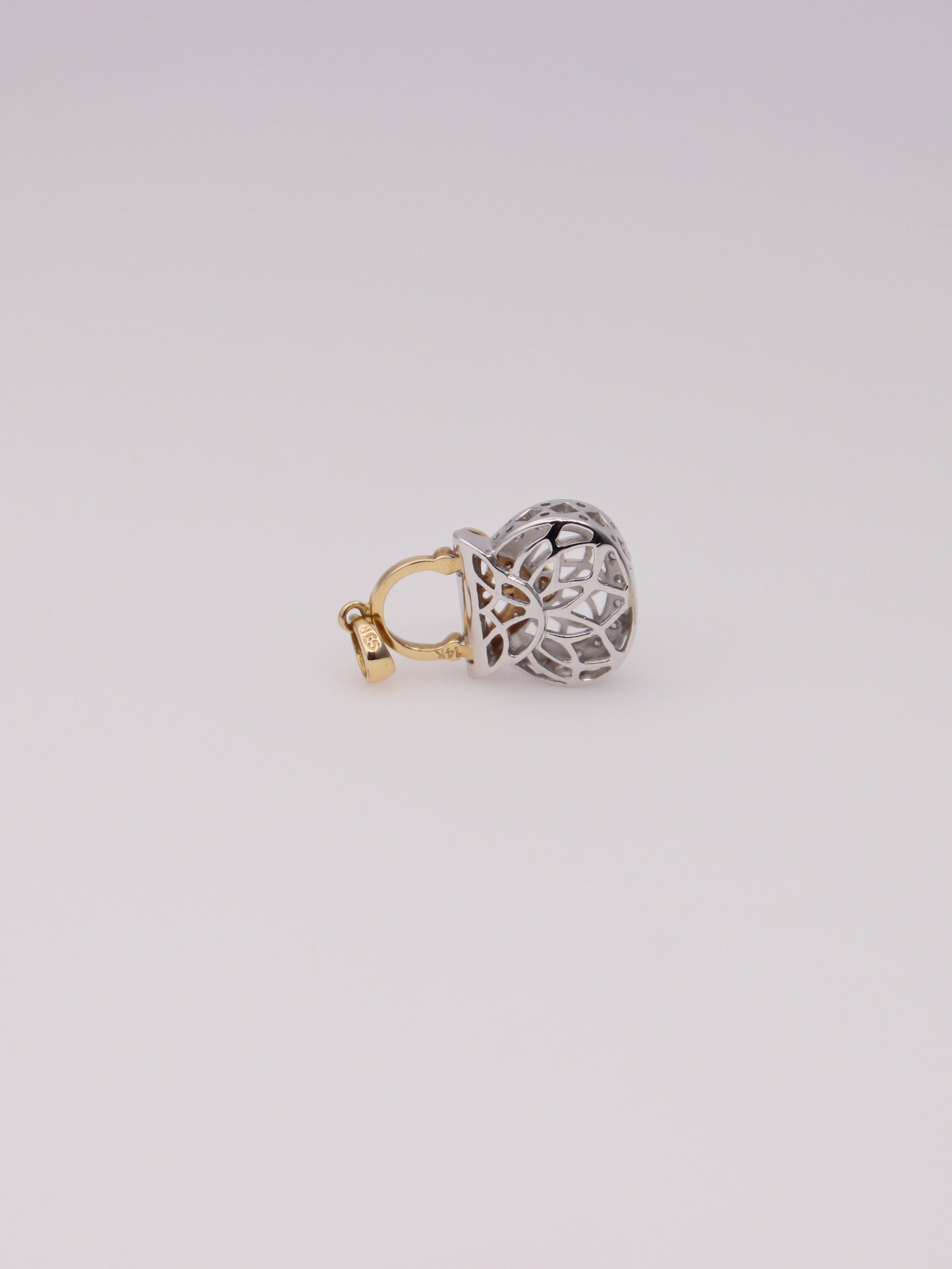 14K Two-Tone Diamond Purse Pendant