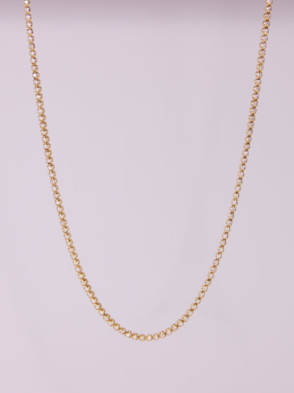 14K Yellow Gold Diamond Tennis Necklace