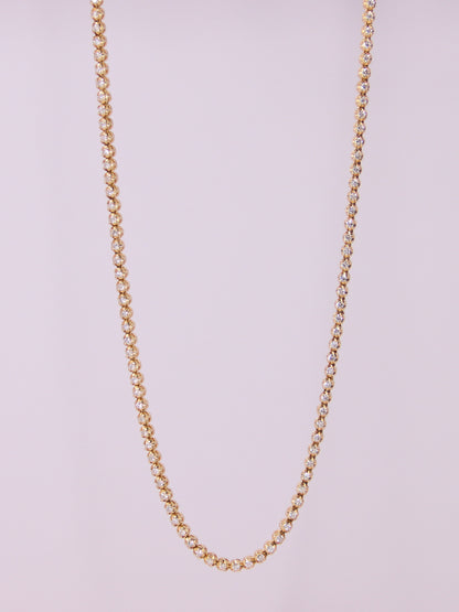 14K Yellow Gold Diamond Tennis Necklace