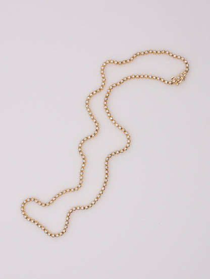 14K Yellow Gold Diamond Tennis Necklace