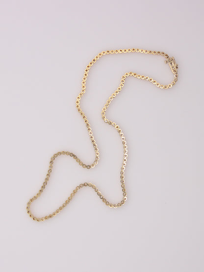 14K Yellow Gold Diamond Tennis Necklace