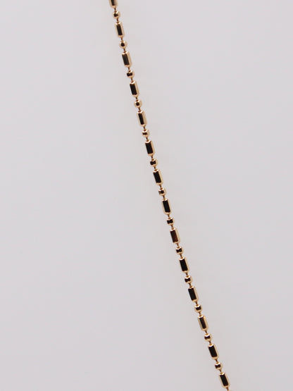 14K Yellow Gold Beaded Link Necklace