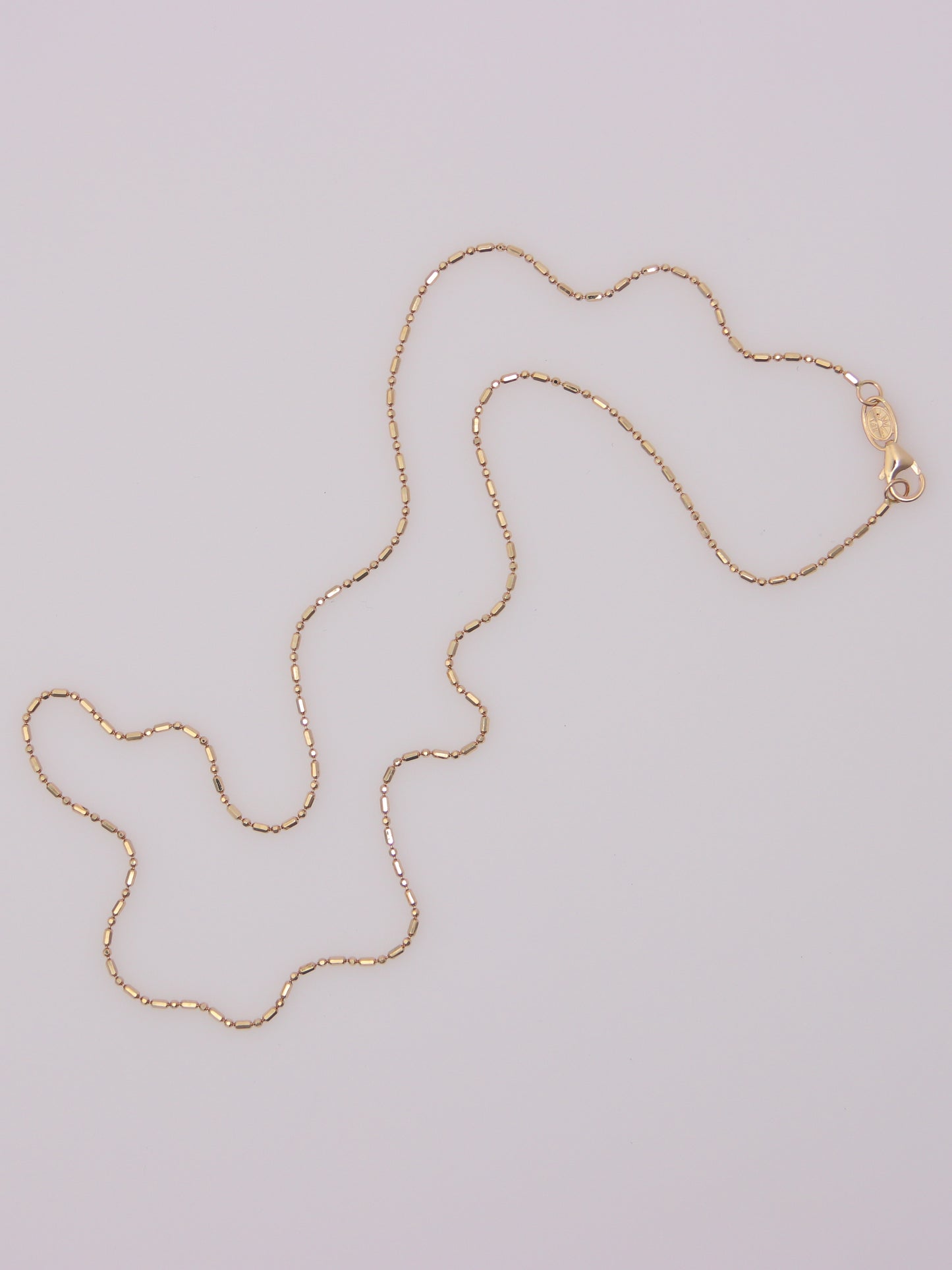 14K Yellow Gold Beaded Link Necklace