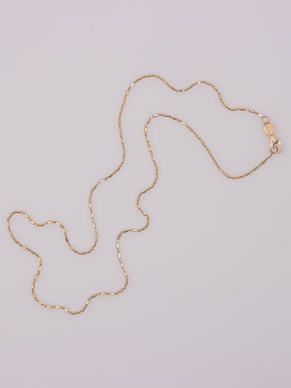 14K Yellow Gold Beaded Link Necklace