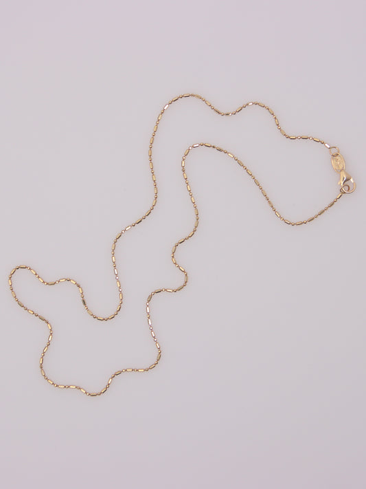 14K Yellow Gold Beaded Link Necklace