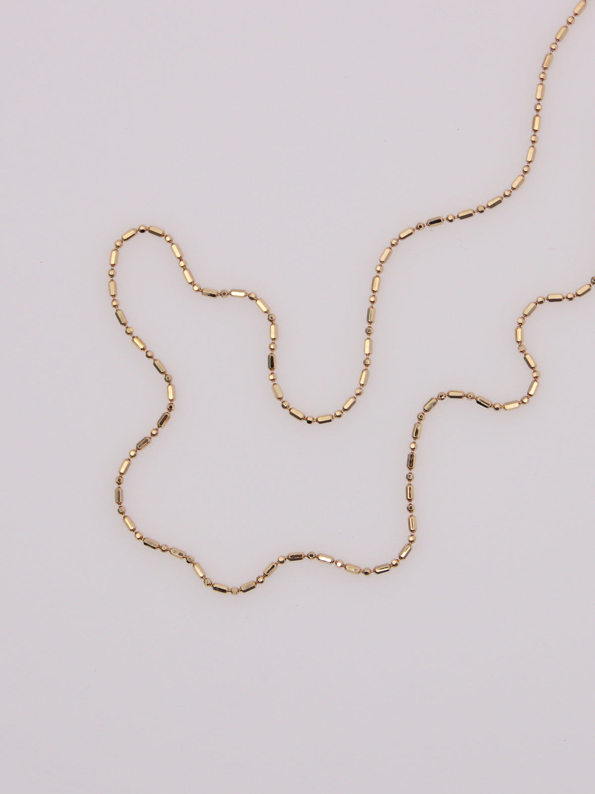 14K Yellow Gold Beaded Link Necklace