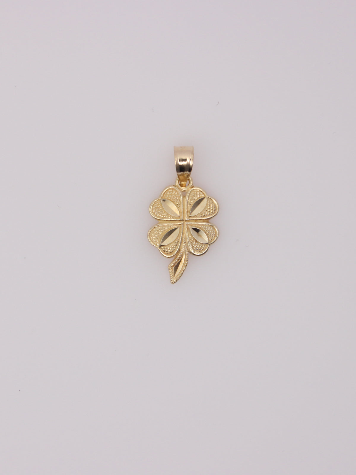 14K Yellow Gold Four Leaf Clover Pendant