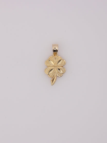 14K Yellow Gold Four Leaf Clover Pendant