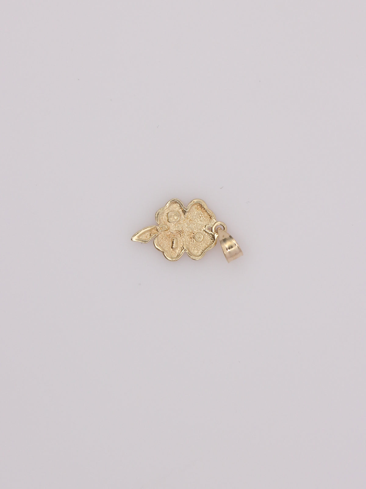 14K Yellow Gold Four Leaf Clover Pendant