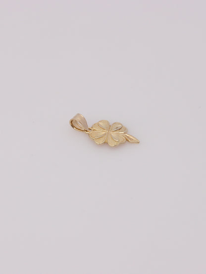 14K Yellow Gold Four Leaf Clover Pendant
