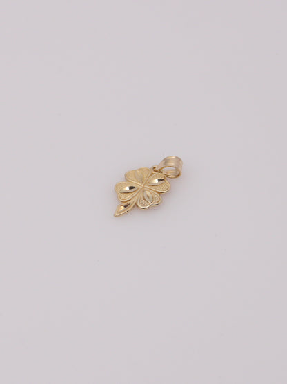 14K Yellow Gold Four Leaf Clover Pendant