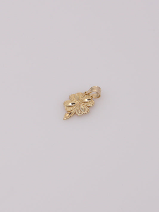 14K Yellow Gold Four Leaf Clover Pendant