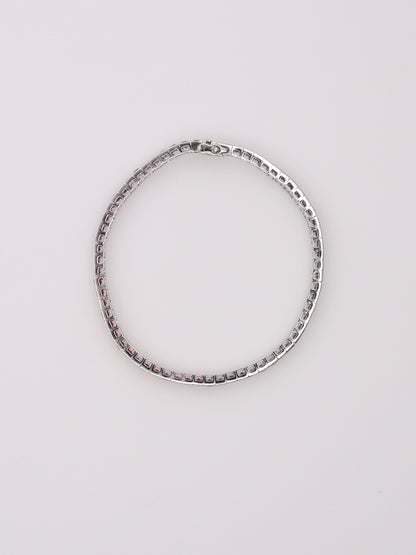 10K White Gold Lab Sapphire Rainbow Tennis Bracelet