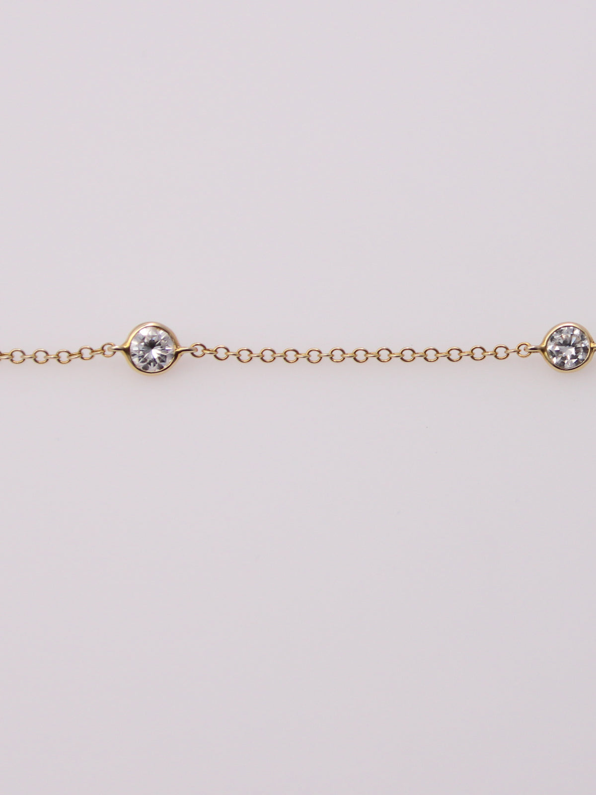 14K Yellow Gold Diamond Station Necklace