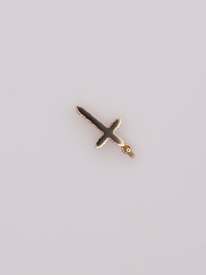 14K Yellow Gold Diamond Cross Pendant
