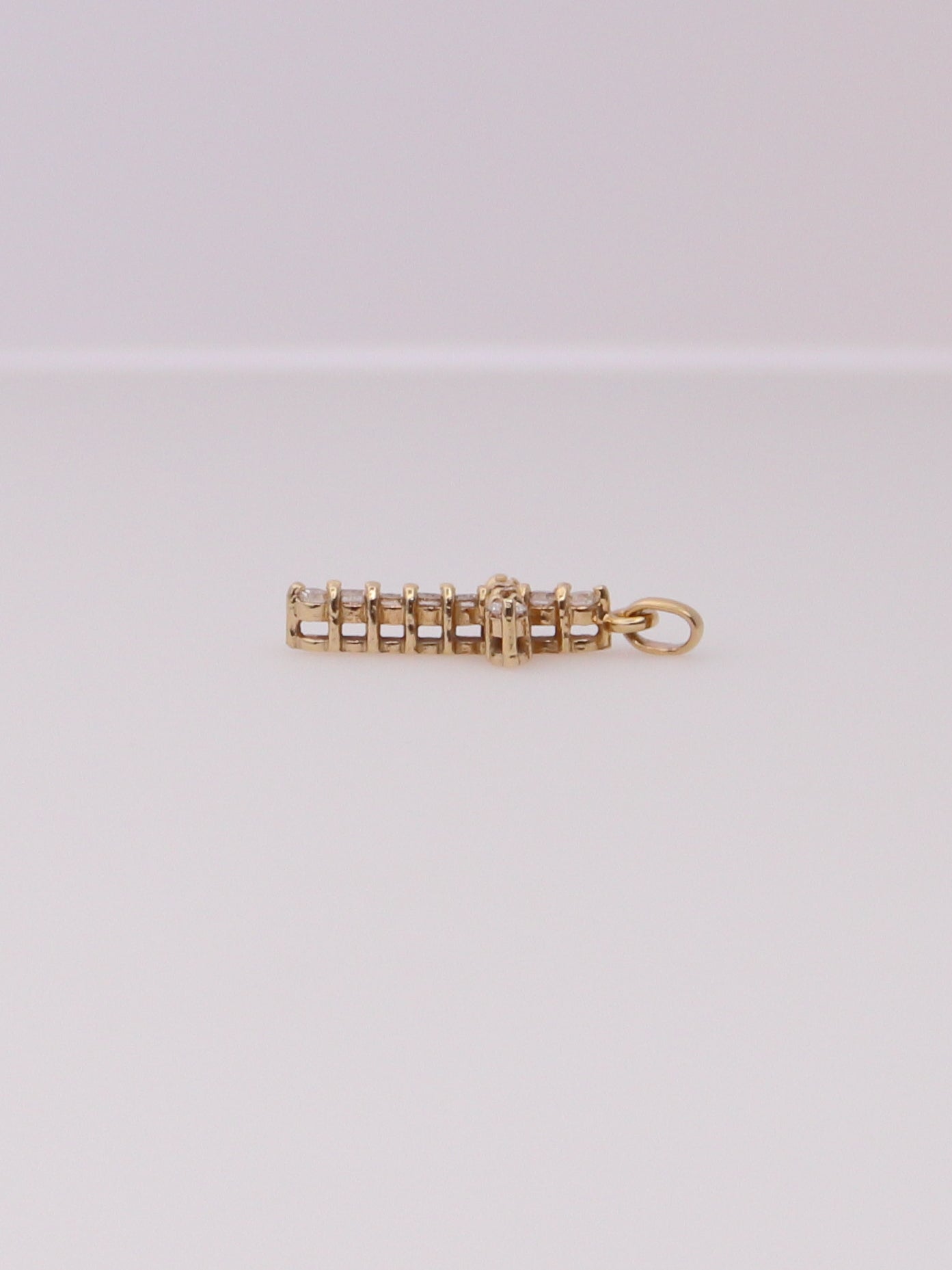 14K Yellow Gold Diamond Cross Pendant