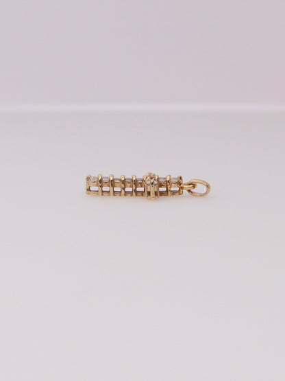 14K Yellow Gold Diamond Cross Pendant