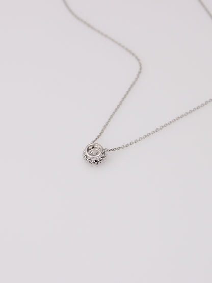 14K White Gold Lab Diamond Pendant Necklace