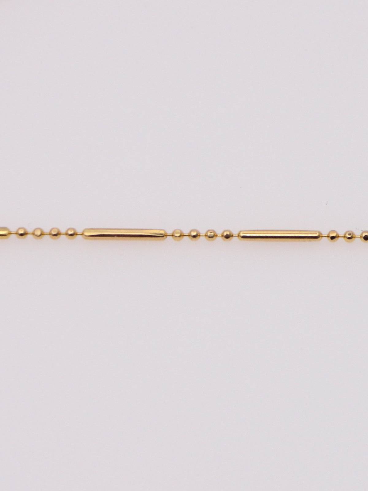 14K Yellow Gold Beaded Bar Necklace