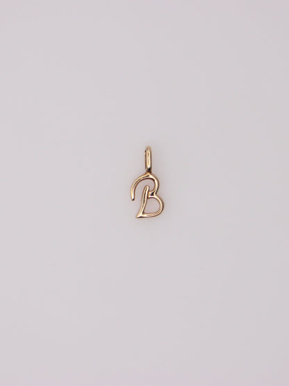 14K Yellow Gold 'B' Pendant