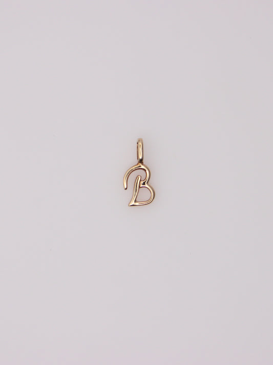 14K Yellow Gold 'B' Pendant
