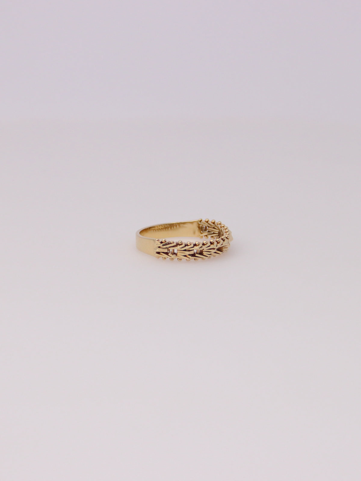 14K Yellow Gold Woven Chain Link Ring