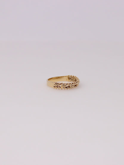 14K Yellow Gold Woven Chain Link Ring