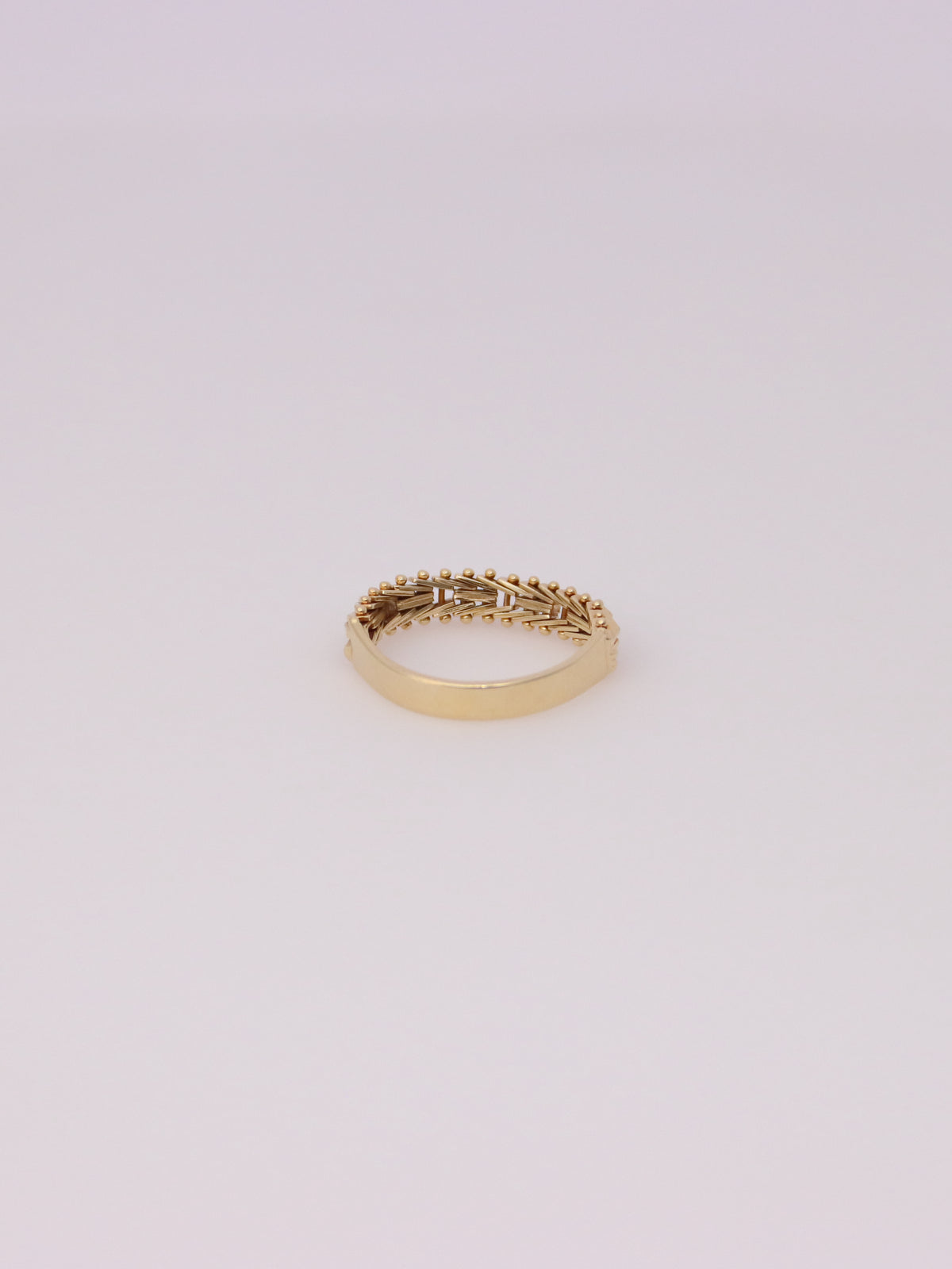 14K Yellow Gold Woven Chain Link Ring