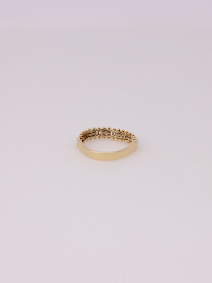 14K Yellow Gold Woven Chain Link Ring