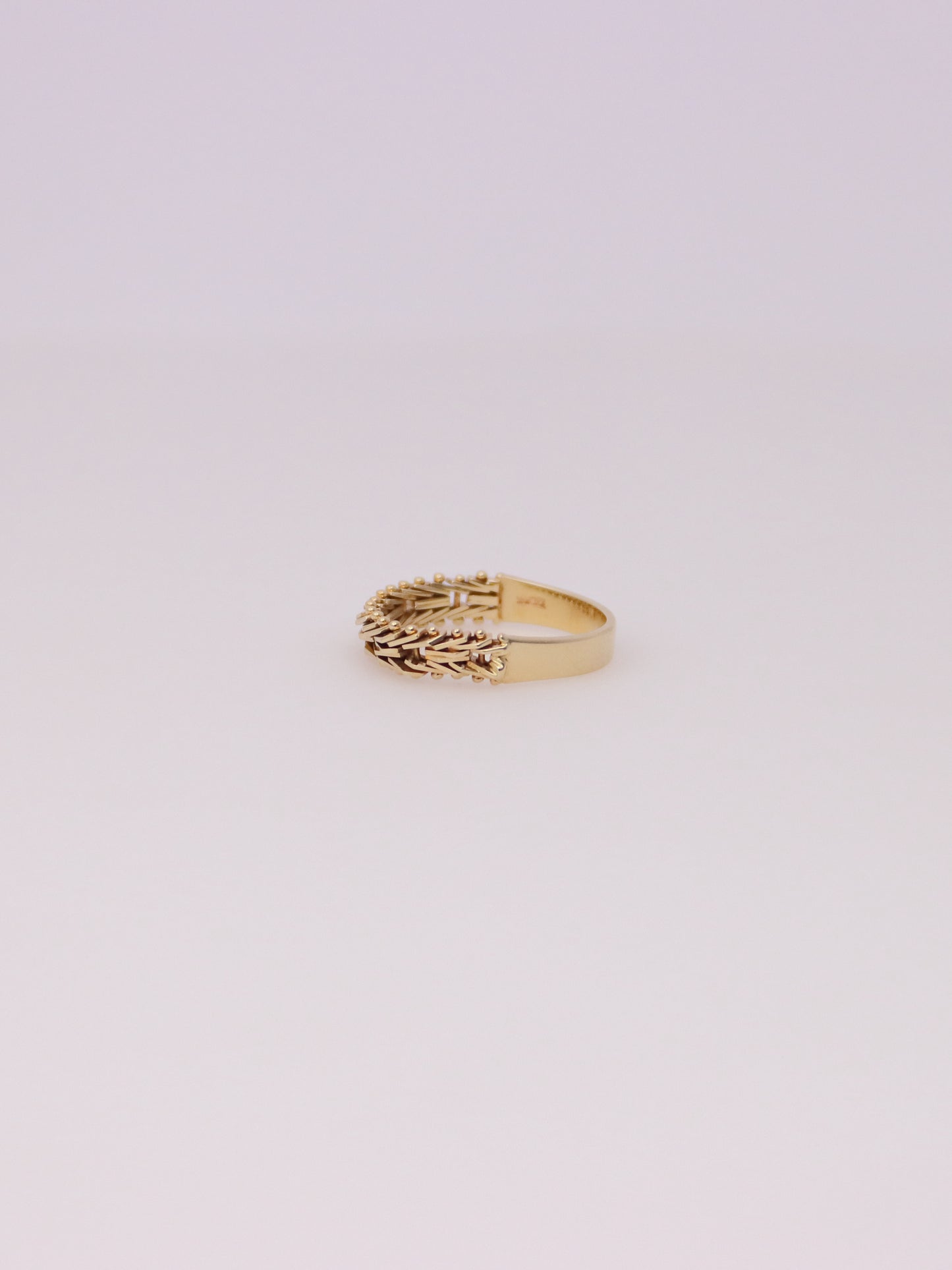 14K Yellow Gold Woven Chain Link Ring