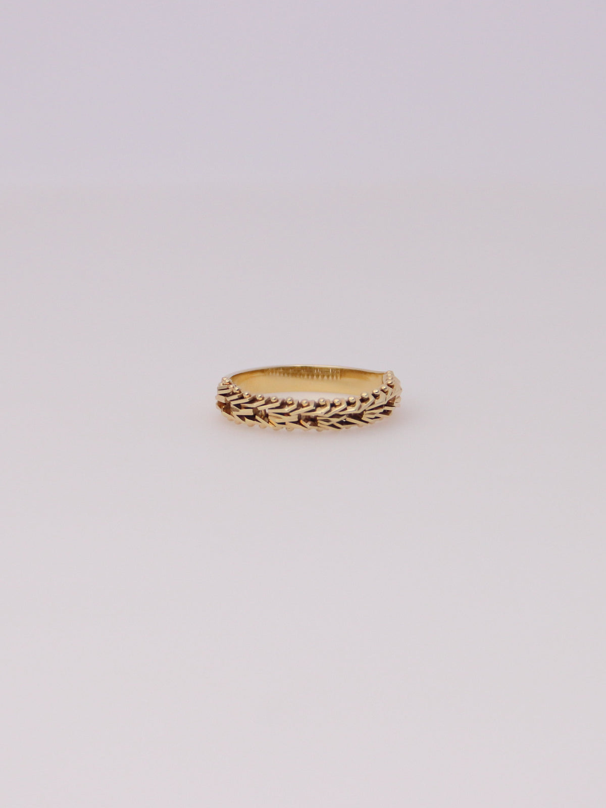 14K Yellow Gold Woven Chain Link Ring