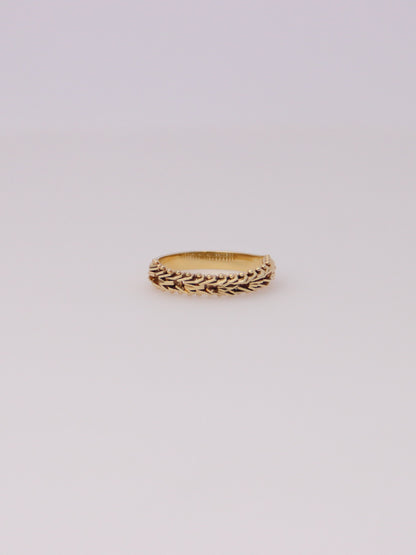 14K Yellow Gold Woven Chain Link Ring