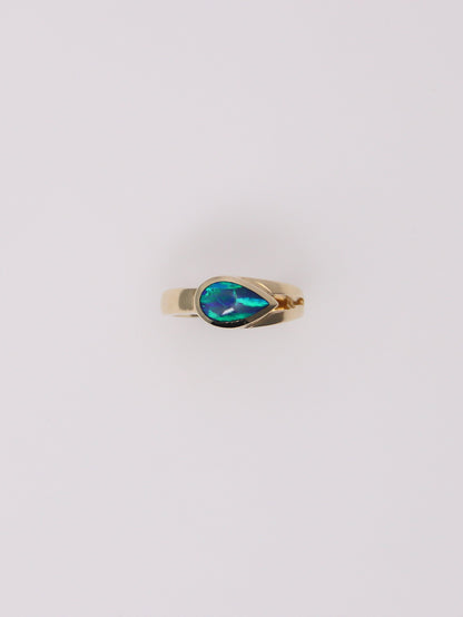 14K Yellow Gold Boulder Opal Inlay Ring