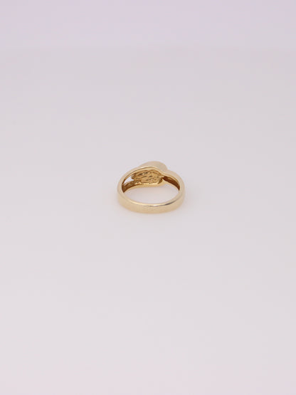 14K Yellow Gold Boulder Opal Inlay Ring