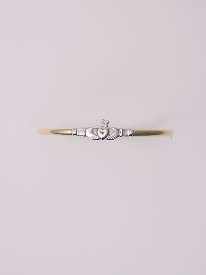 10K Two-Tone Claddaugh Bangle