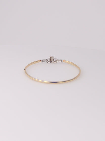 10K Two-Tone Claddaugh Bangle