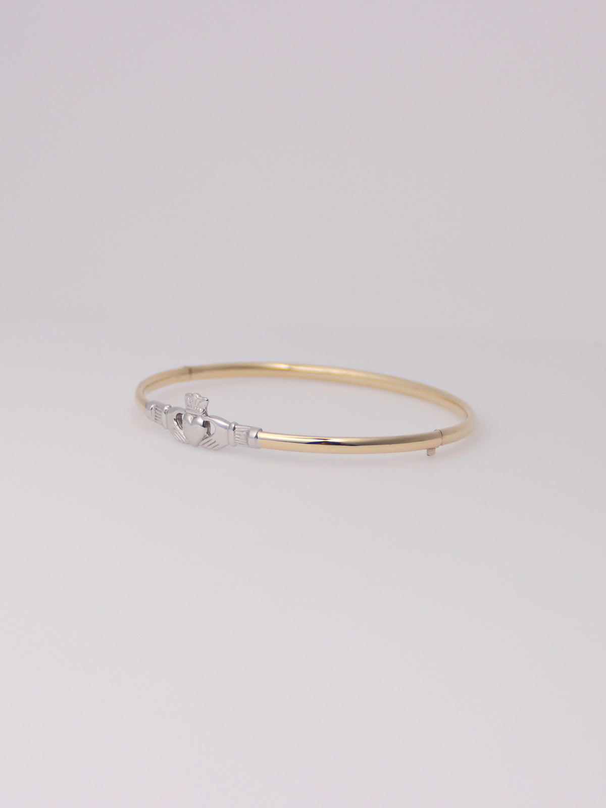 10K Two-Tone Claddaugh Bangle
