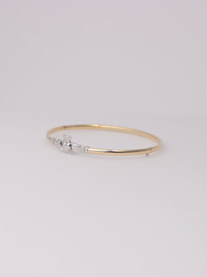 10K Two-Tone Claddaugh Bangle