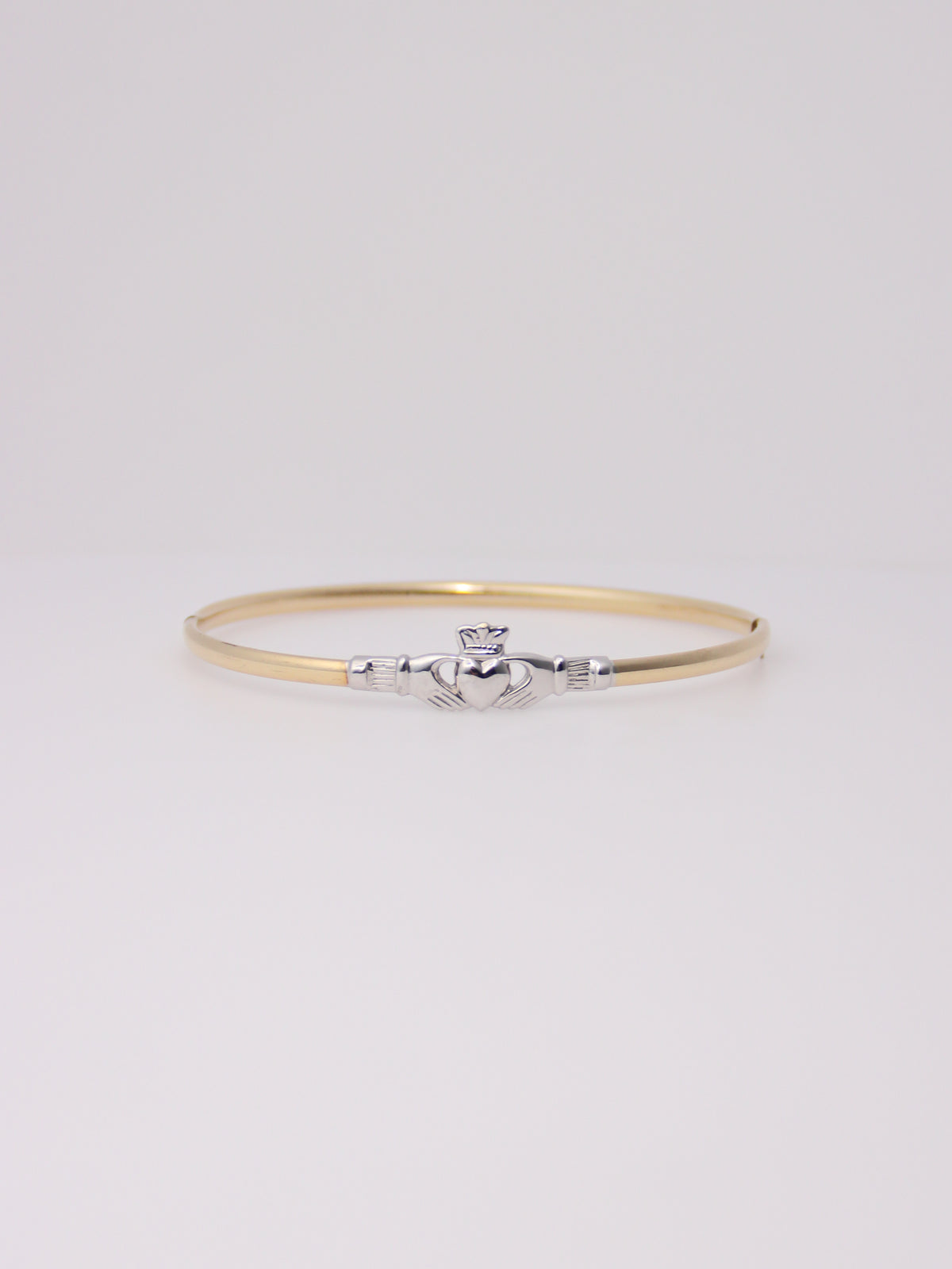10K Two-Tone Claddaugh Bangle