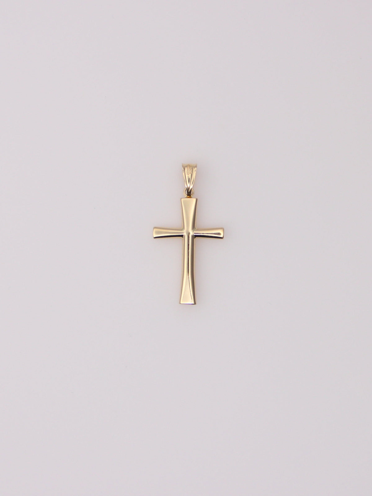 14k Yellow Gold Solitaire Diamond Cross Pendant